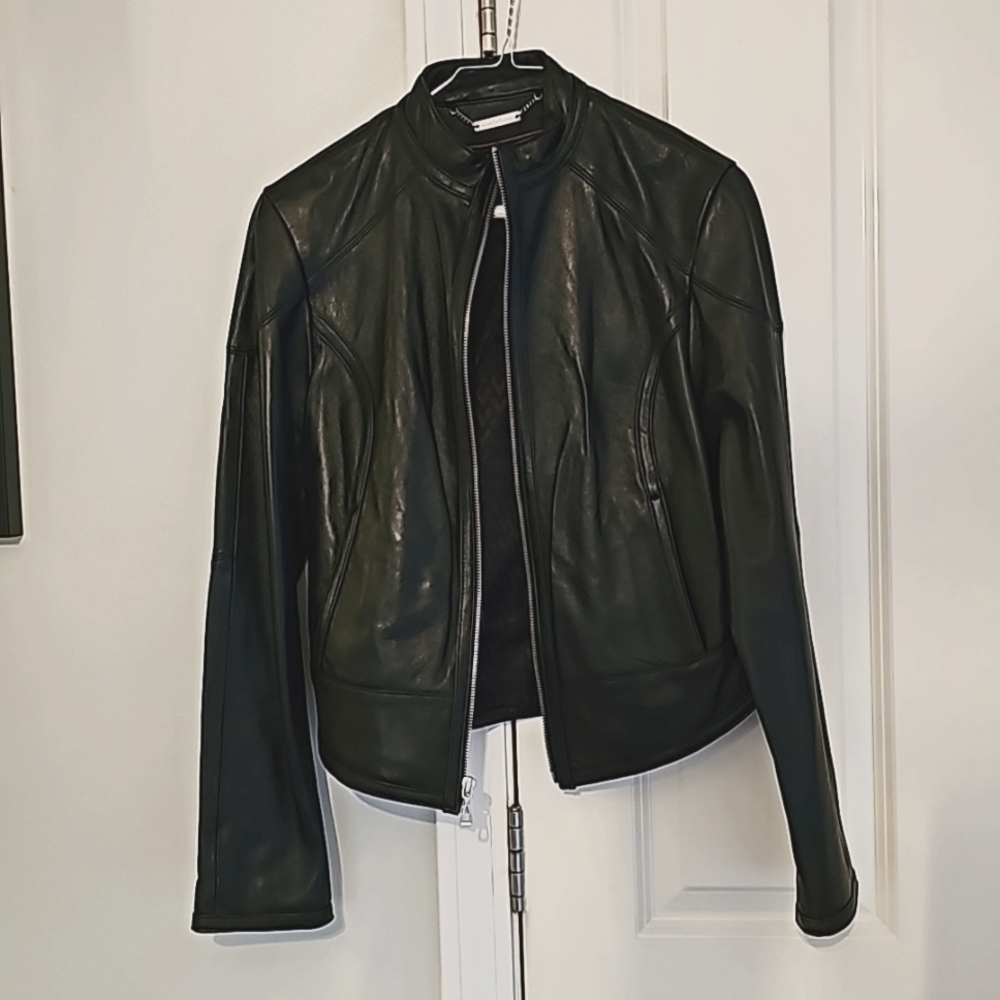 Wilson's Leather black leather coat